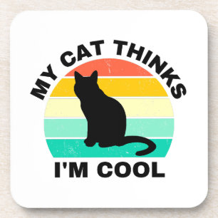 Porta-copo Meu Gato pensa que sou Legal