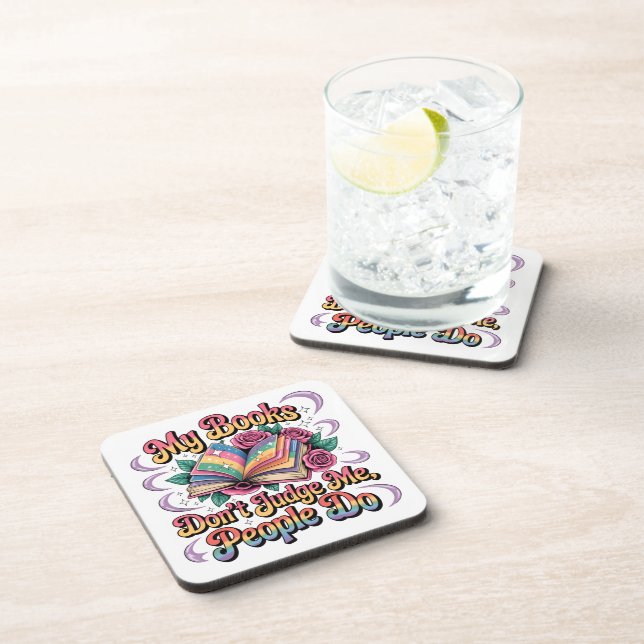 Porta-copo Meus livros não me julgam... (Lado Direito)