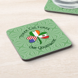 Porta-copo Mexicano Irish American Flags Shamrock Seu Nome