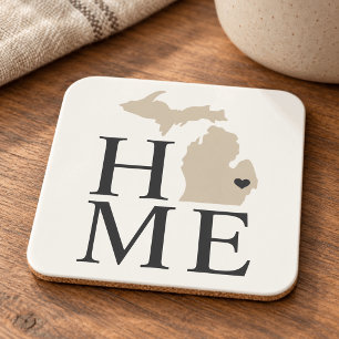 Porta-copo Michigan Home Beige and Cinza Custom City Heart