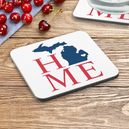 Porta-copo Michigan Home Red White Blue City Heart