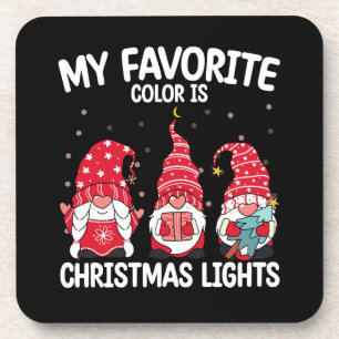 Porta-copo Minha Cor Preferida é o Gnome das Luzes de Natal