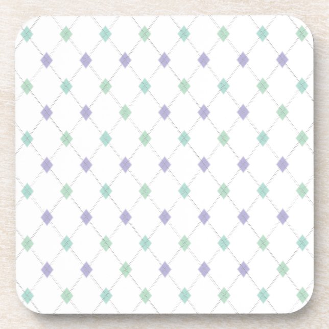 Porta-copo Mini Argyle - Mint & Lavanda (Frente)