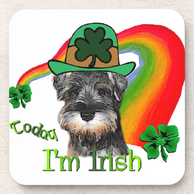 Porta-copo Miniatura Schnauzer St Patricks (Frente)