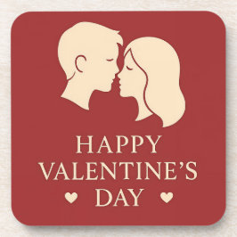 Porta-copo Minimal Couple Silhouette Romantic Valentine Heart