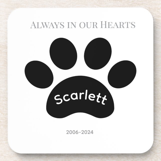 Porta-copo Minimalist Black & White Paw Print Tribute (Frente)