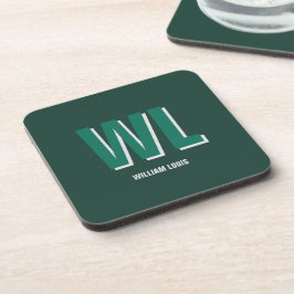 Porta-copo Minimalist Emerald Green Personalized Monogram