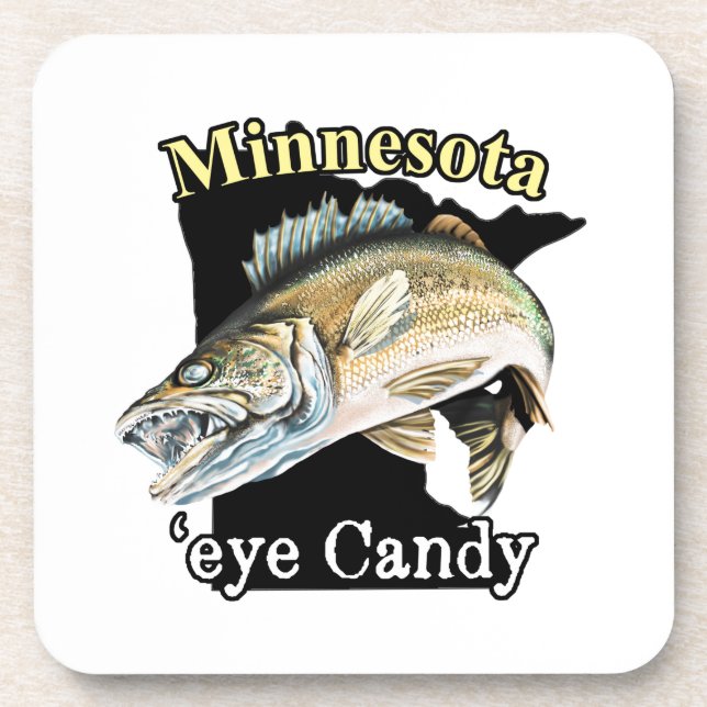 Porta-copo Minnesota 'Eye Candy Engraçado Walleye' (Frente)