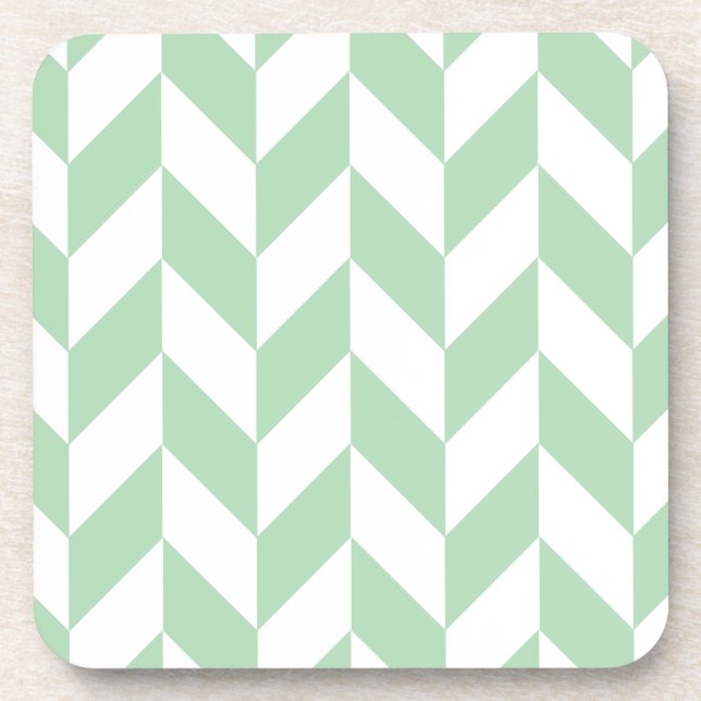 Porta-copo Mint Green Herringbone Pattern (Frente)