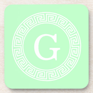 Porta-copo Mint White Grego - Chave Rnd Frame Inicial Monogra