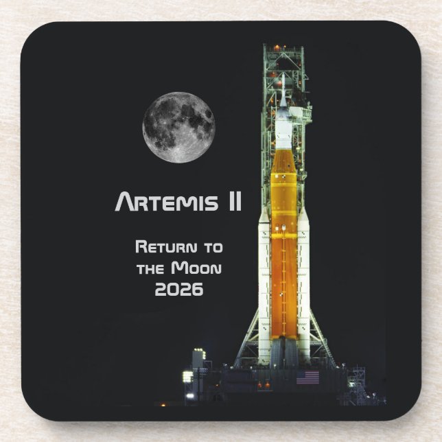 Porta-copo Missão Artemis II na Lua (Frente)