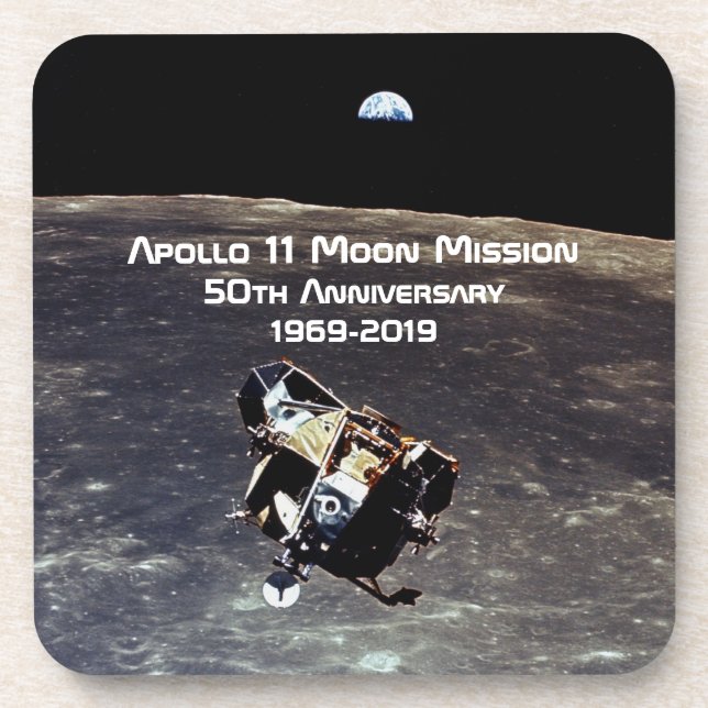 Porta-copo Missão histórica da Apollo 11 Lua 50º Aniversário (Frente)