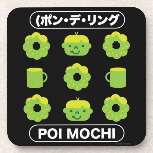 Porta-copo Mochi Rosquinha Poi Mochi E Café (Frente)