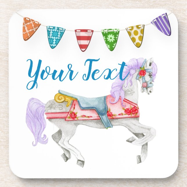 Porta-copo Modelo de Carrossel Horse Personalizado (Frente)