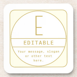 Porta-copo Modelo de design retro-moderno editável dourado e 