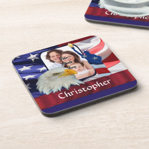 Porta-copo Modelo de foto do Ícone Americano Patriótico