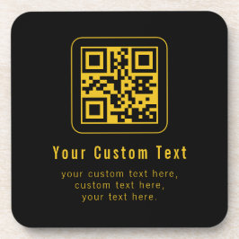 Porta-copo Modelo de QR Code e Texto Editável | Preto e Doura