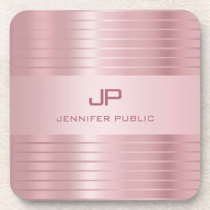 Porta-copo Modelo Dourado Monograma Moderno Elegante