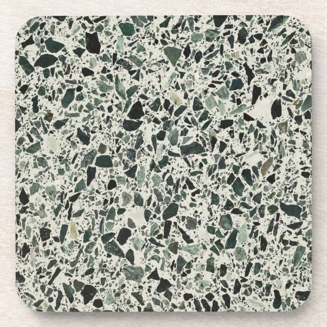 Porta-copo Modern Green Terrazzo (Frente)