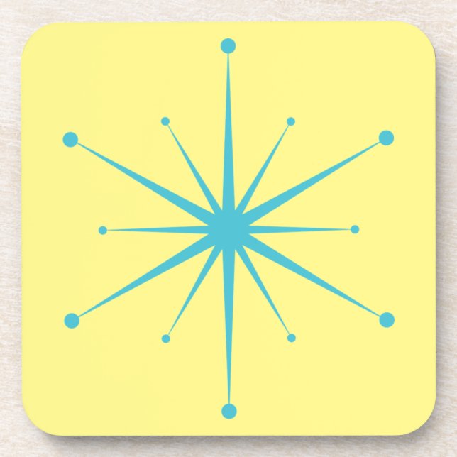 Porta-copo Moderno do século médio Retro Starburst (Frente)