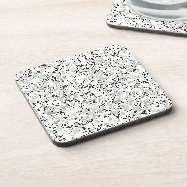 Porta-copo Moderno White Terrazzo (Left Side)
