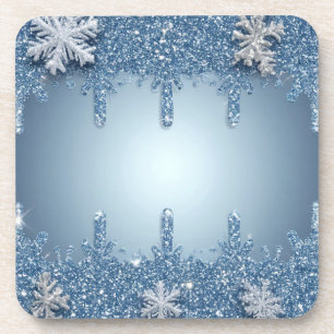 Porta-copo Moldura de Floco de Neve Azul Brilhante Com Pingen