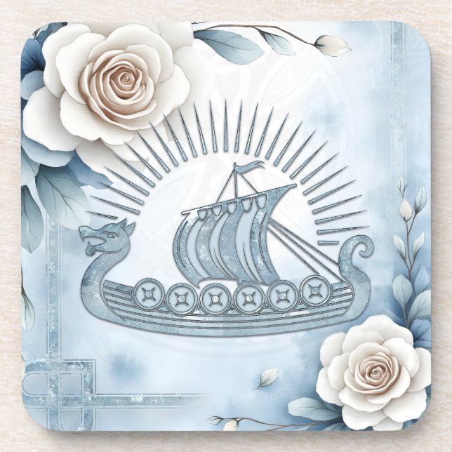 Porta-copo Moldura Floral com Rosas e Desenho Celta.  (Frente)