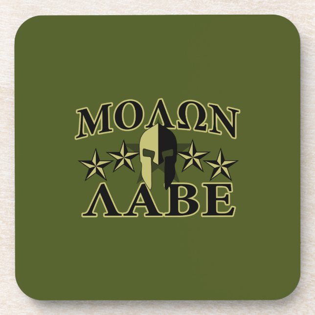 Porta-copo Molon Labe Spartan Helmet 5 estrelas (Frente)