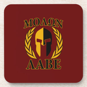 Porta-copo Molon Labe Spartan Mask Laurels Burgundy Vermelho