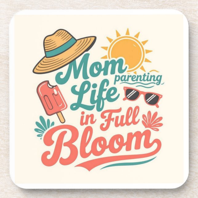 Porta-copo Mom Life in full bloom Cute Mama gift (Frente)