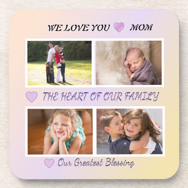 Porta-copo Mom's Love - Pastel 4 Photo Tribute (Frente)