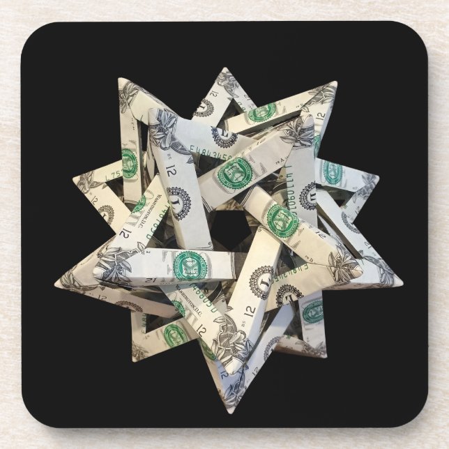 Porta-copo Money Origami Five Intersecting Tetrahedra (Frente)