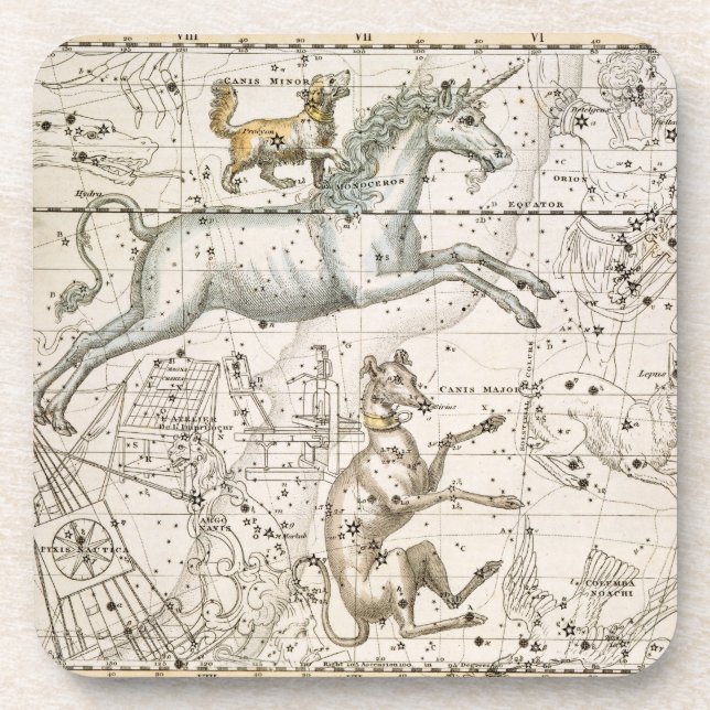 Porta-copo Monoceros, "de um atlas celestial", bar. em 1822 (Frente)