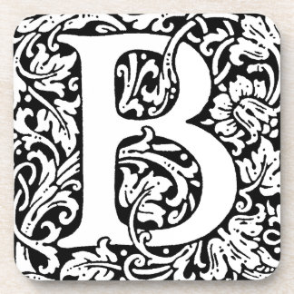 Porta-copo Monograma B inicial. Padrão Floral de Nome Persona