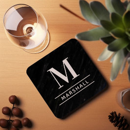 Porta-copo Monograma da Família Personalizada Negra Clássica 