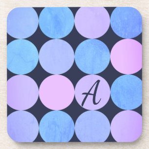 Porta-copo Monograma de Círculos Azul Roxo e Rosa