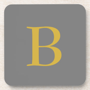 Porta-copo Monograma de Cor Dourada da Cinza Moderna Adiciona