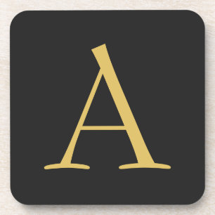 Porta-copo Monograma de cores Dourada da cinza