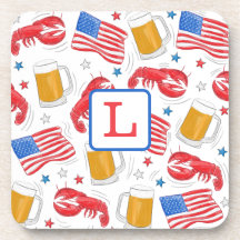 Monograma de Lagosta de Bandeira da América Patrió