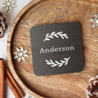 Monograma de Nome de Louro de Madeira de Carvão Rú