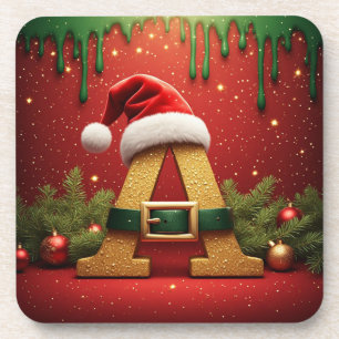 Porta-copo Monograma de Papai Noel A Para Presentes de Natal