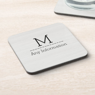 Porta-copo Monograma de Textura em Madeira Branca