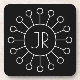 Porta-copo Monograma do estilo do logotipo Vintage legal   Pr