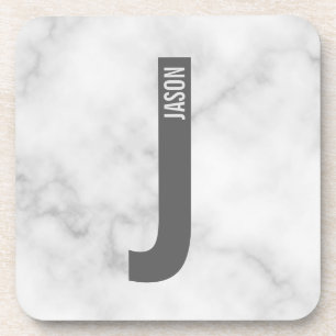 Porta-copo Monograma e Nome de Negrito Personalizado Moderno