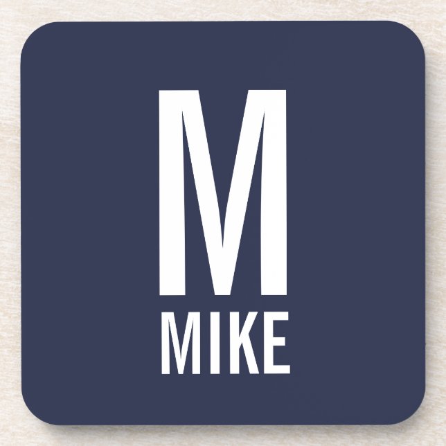 Porta-copo Monograma e Nome Personalizados Modernos (Frente)