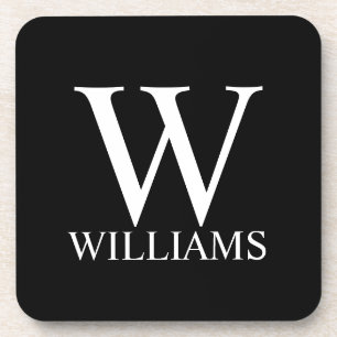 Porta-copo Monograma e Nome Personalizados Pretos