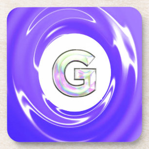 Porta-copo Monograma G Metálico Azul Roxo Iridescente