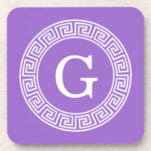 Porta-copo Monograma inicial do Quadro chave grego Ametist Wh