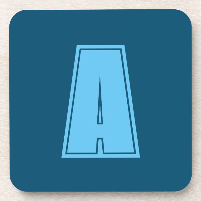 Porta-copo Monograma Inicial Monograma do Ocean & Sky Blue Ch (Frente)