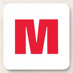 Porta-copo Monograma Minimalista Moderno Vermelho Branco